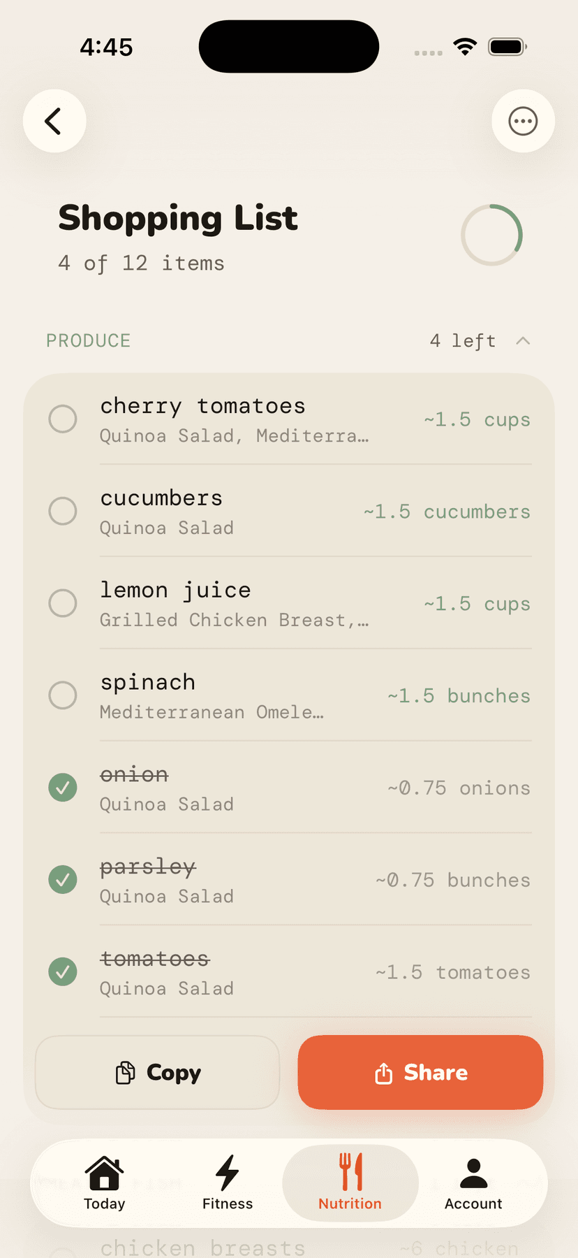Shopping list